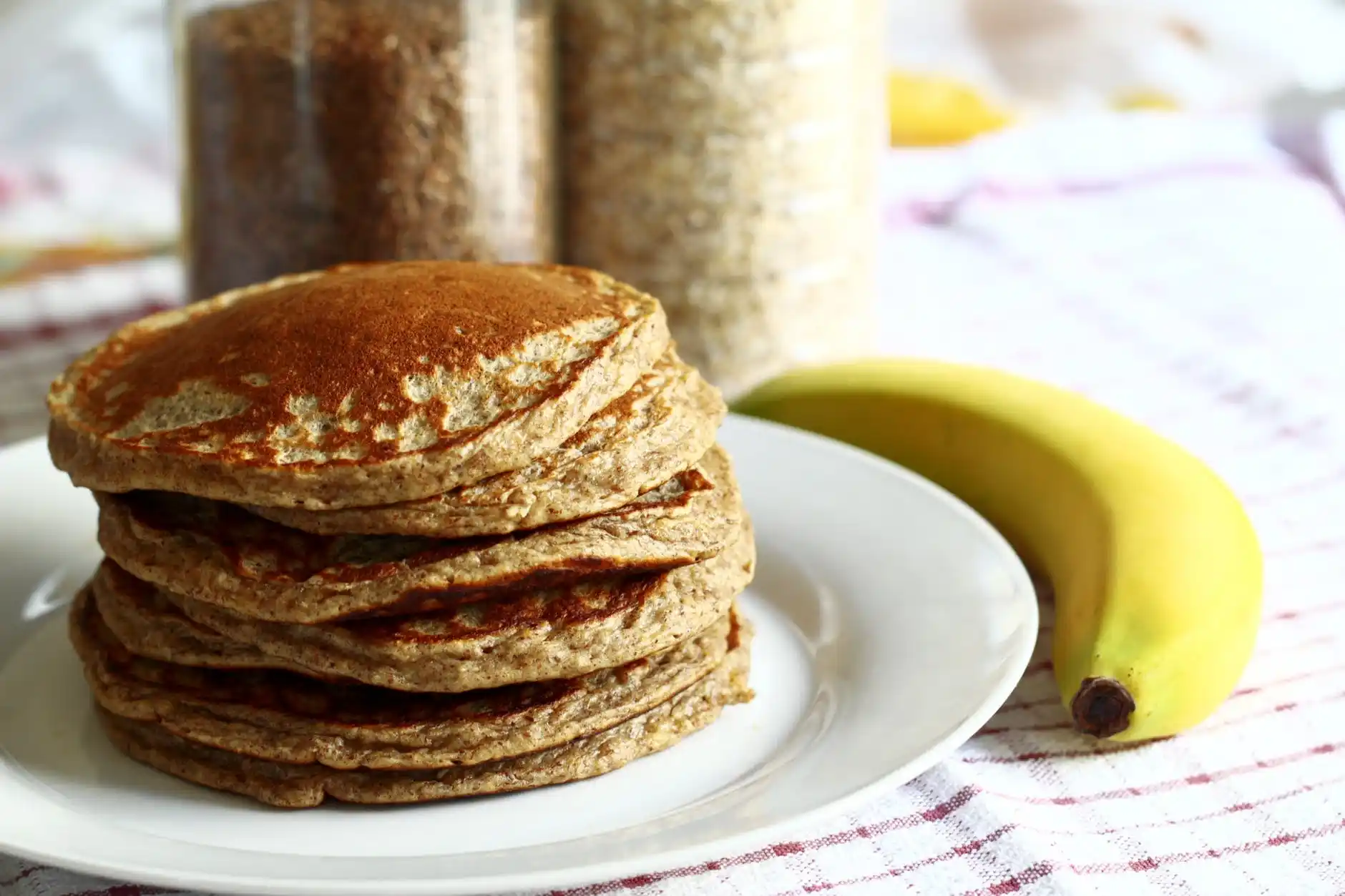 Banana Oatmeal Blender Pancakes