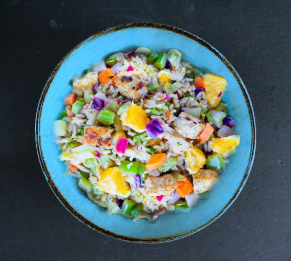 Orange, Tempeh and Brown Rice Salad