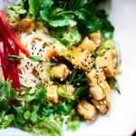 a plate of colourful plant-based foods